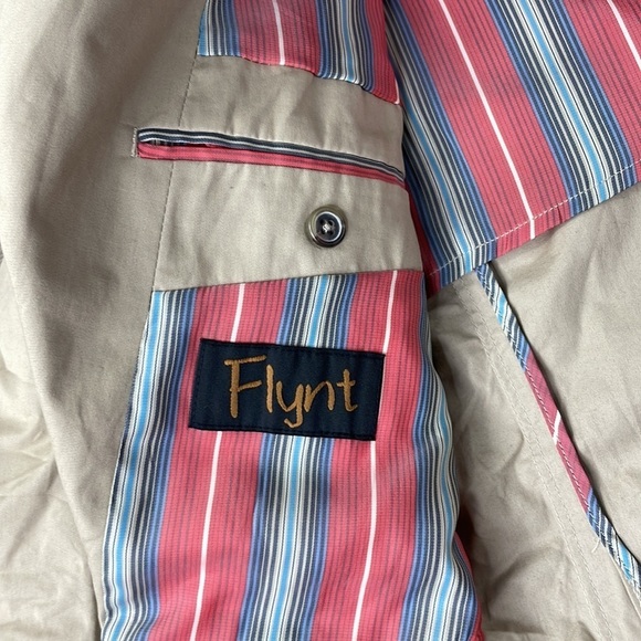 FLYNT Me s Bueller Sport Coat Blazer 2 button Jacket Khaki Tan, size Large - Picture 4 of 14